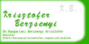 krisztofer berzsenyi business card